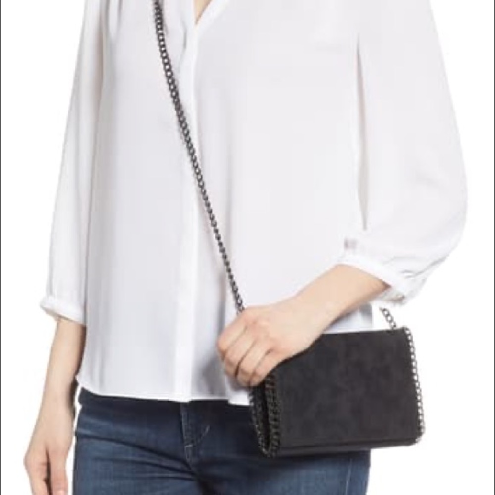 Suede Black/Dark Grey Crossbody Purse